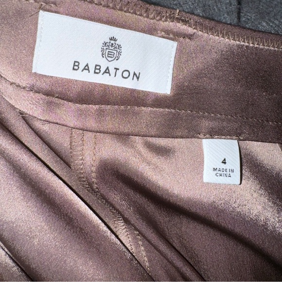 New! Aritzia Babaton Refined Satin Cargo Pant Sz 4 Deep Taupe - Picture 13 of 16